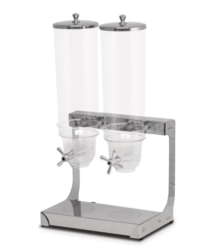 Cerealieautomat dubbel 2x3,5 liter i rostfritt stål