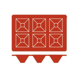 Silikonform 6 Pyramider GN 1/3 Röd – Pujadas
