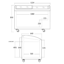 Displayfrys, IC352D - Scandomestic- 1240x649x850mm