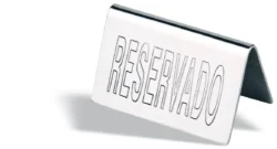 Bordsskylt Reserved 10 cm i rostfritt Stål