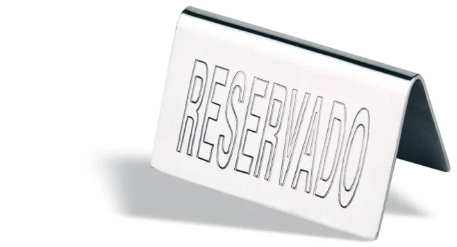 Bordsskylt Reserved 10 cm i rostfritt stål