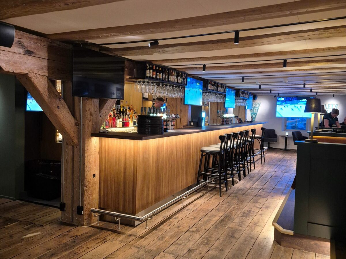Olearys i Trelleborg, bar och kök Storköksbutiken