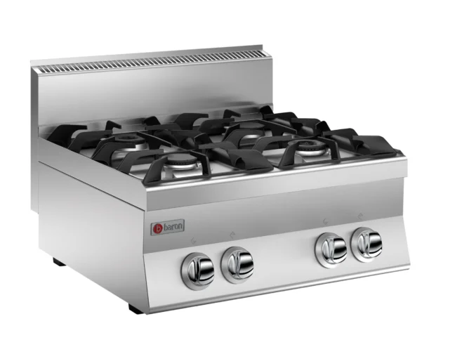 Gasspis bänkmodell, 4 brännare, 800x650x295mm, Baron