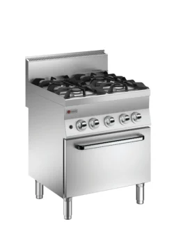 Gasspis 4 brännare och ugn, 700x650x830mm, Baron