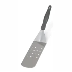 Perforerad hamburgerstekspade rostfritt stål med svart Ergo Grip-handtag