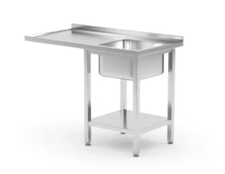 Diskbänk 1200x700x850mm till underbänksdiskmaskiner med ho på höger sida