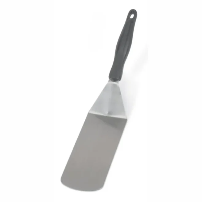 Förstärkt stekspade i rostfritt med svart handtag, 42cm