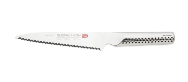 Allkniv 15 cm tandad vänsterslipad - Global Ukon