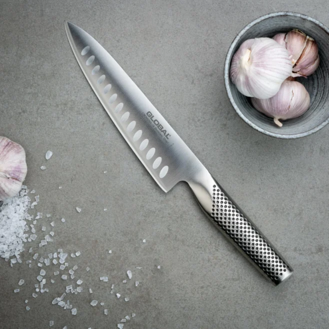 Kockkniv 18 cm olivslipad - Global Classic