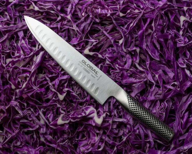 Kockkniv 20 cm olivslipad - Global Classic